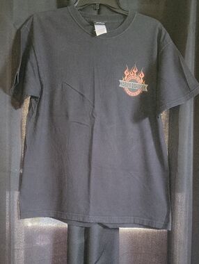 Harley-Davidson Black Tee with Orange Flame Crest